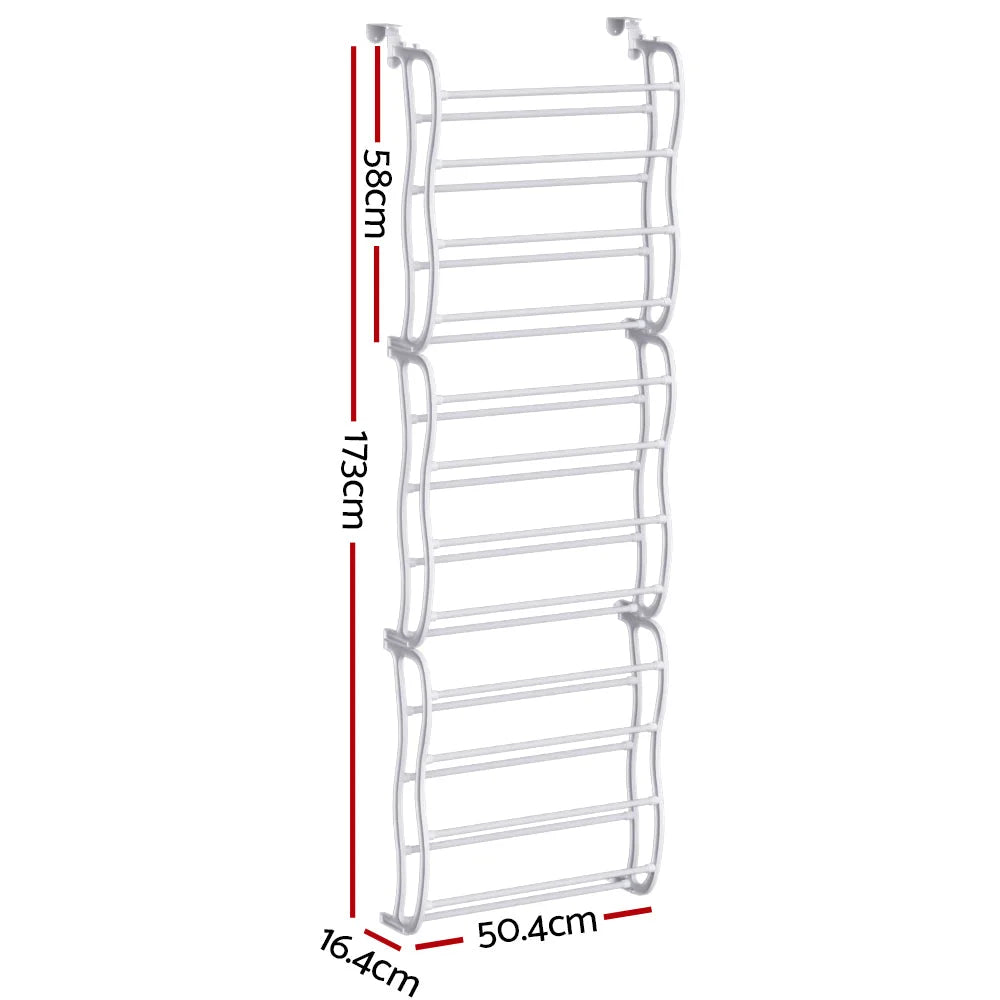 White metal shoe storage cabinet