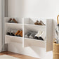 Shoe Rack 2-Tier - Wall Mounted x2 - Holds 12 Pairs - White