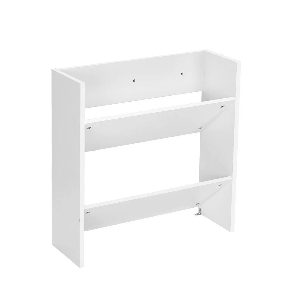 Shoe Rack 2-Tier - Wall Mounted x2 - Holds 12 Pairs - White