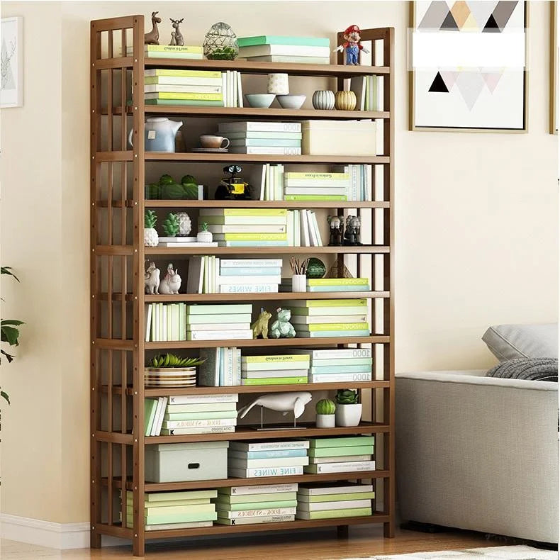 Shoe Rack 8 Tier Tower Bamboo Wooden Corner Shelf Stand