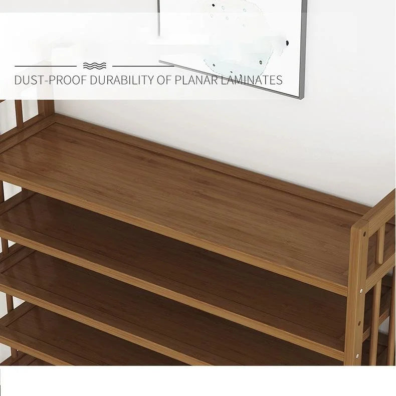 Bamboo wooden 8 storage rack with tiered shelf storage