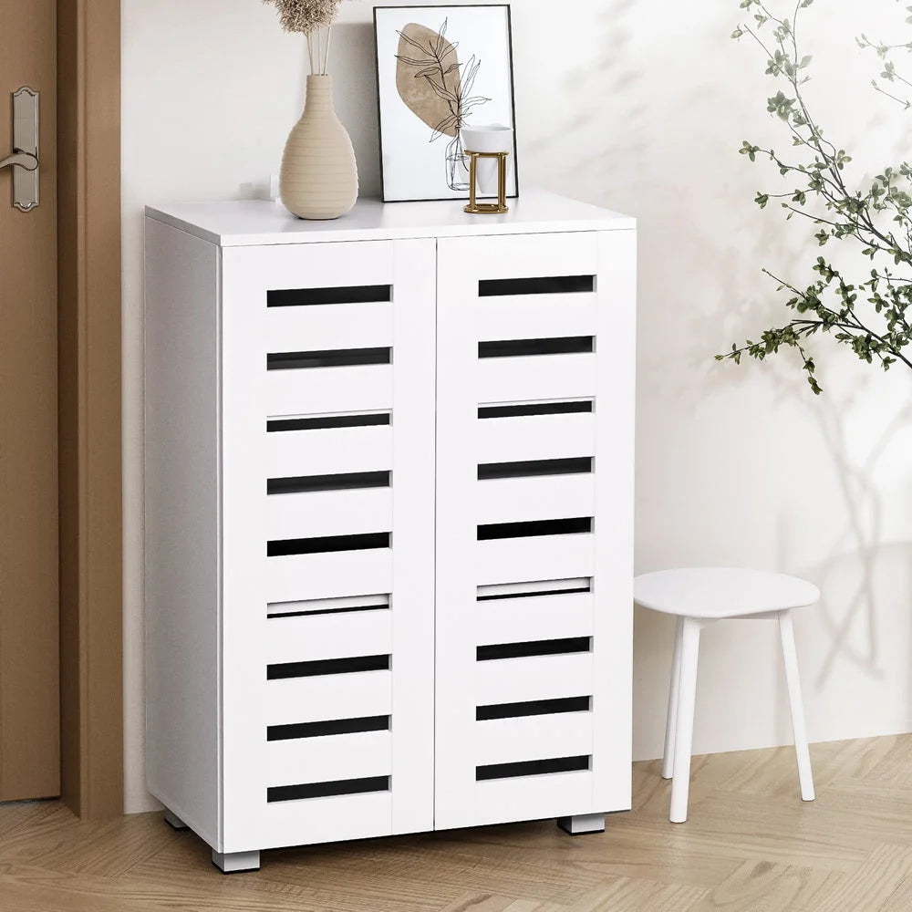 Shoe Rack Cabinet 20 Pairs 5-Tier White Alster - Furniture