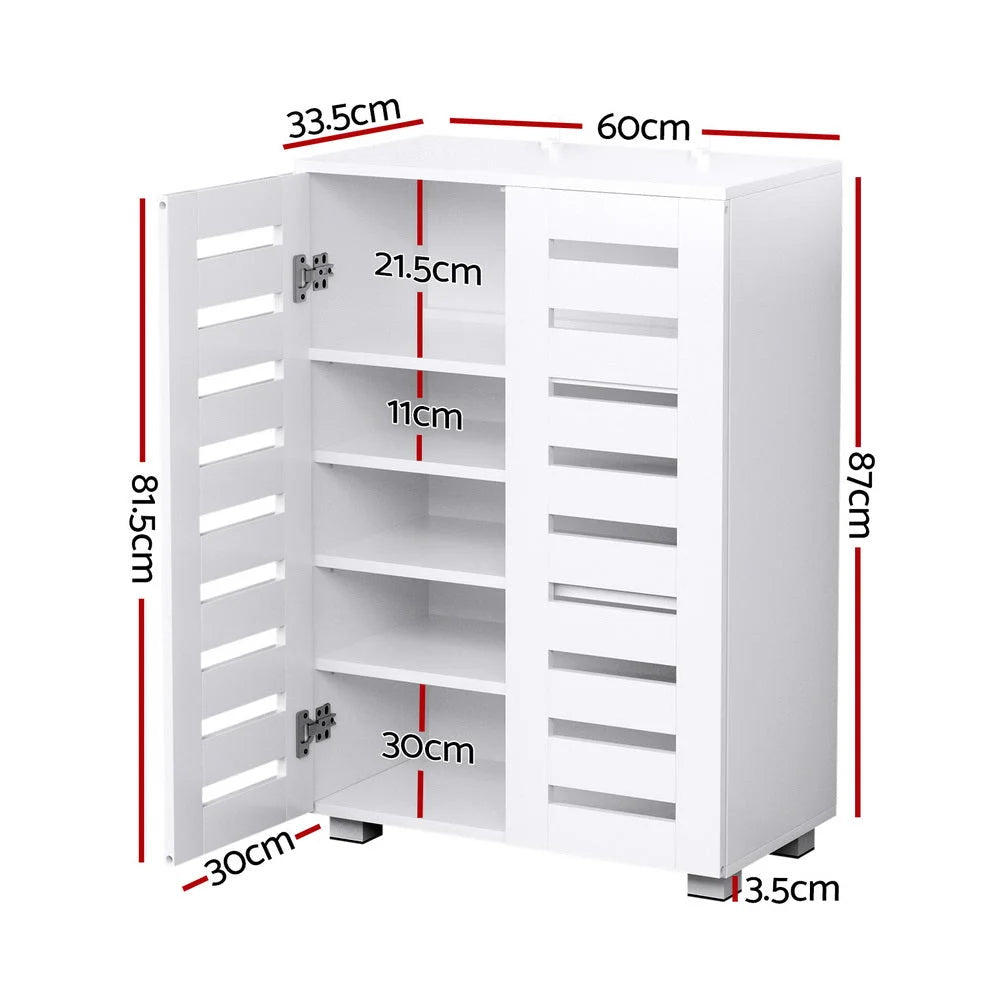 Shoe Rack Cabinet 20 Pairs 5-Tier White Alster - Furniture