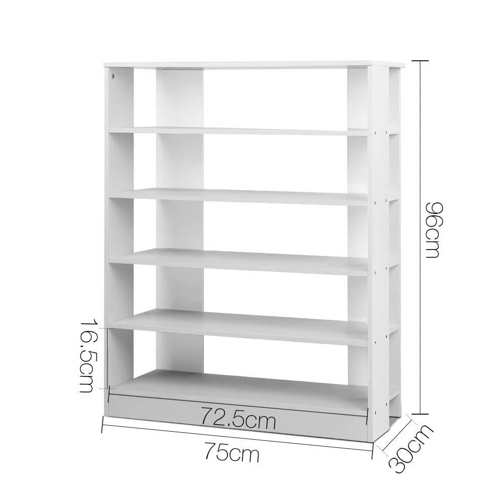 Shoe Rack Cabinet 6-Tier White - Living Room