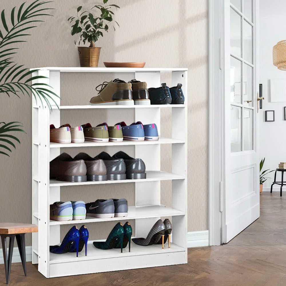 Shoe Rack Cabinet 6-Tier White - Living Room