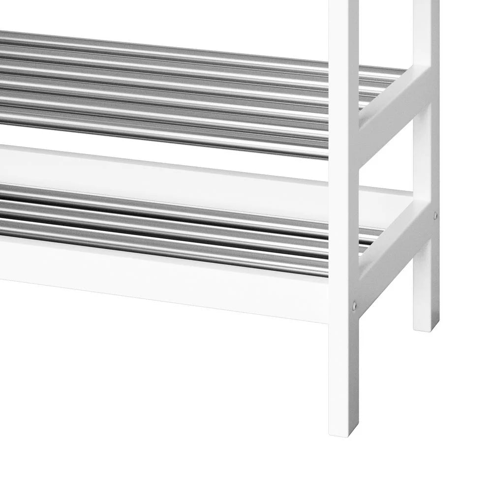 Shoe Rack Cabinet Bamboo Bench for 10 Pairs
