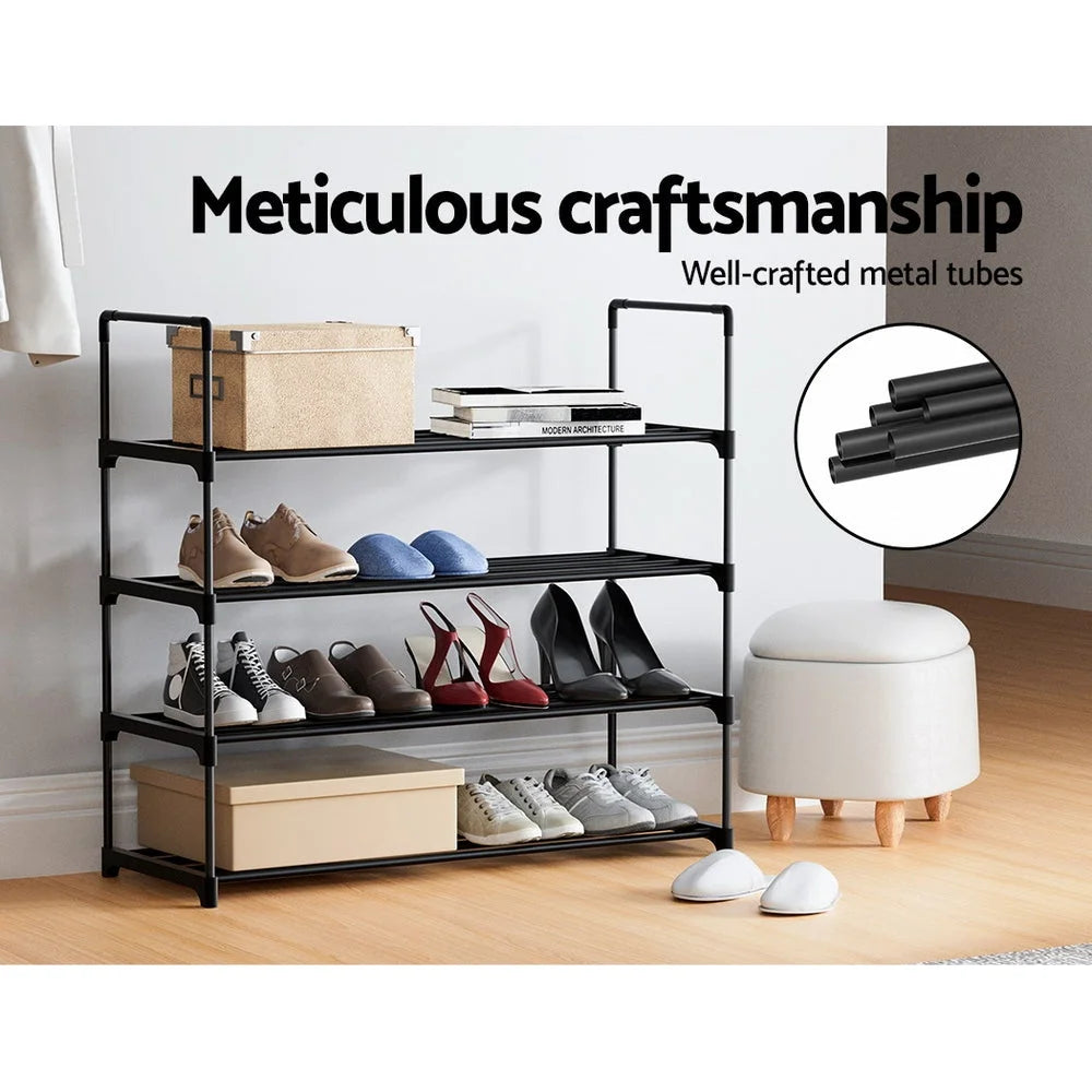 Shoe Rack Stackable 4-Tier 80cm Shoes Shelves Storage Stand