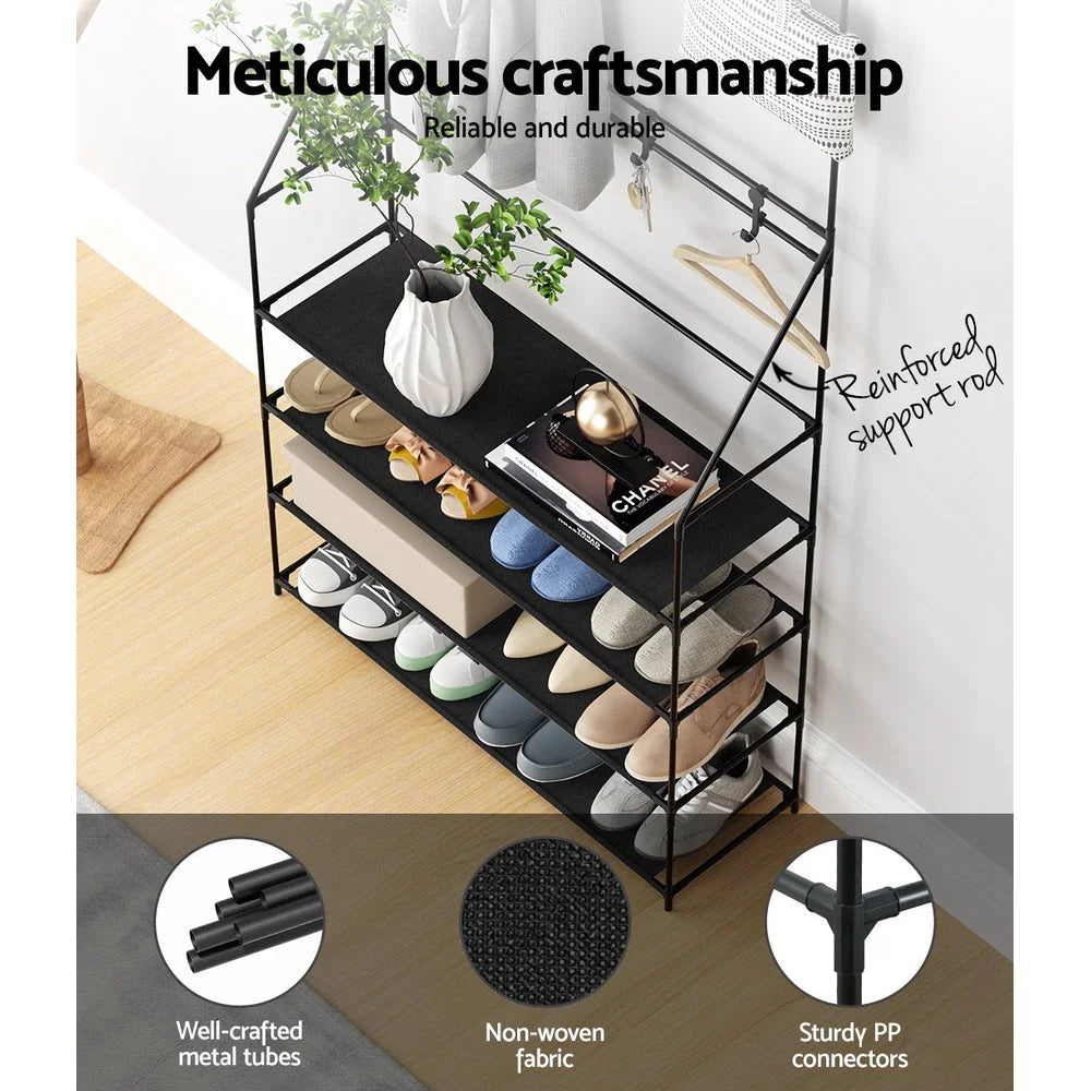 Shoe Rack with Coat Hat Stand Hallway Shoes Storage Tree