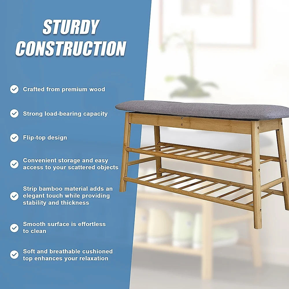 Shoe Stool Storage Rack Cabinet - Multifunctional Space