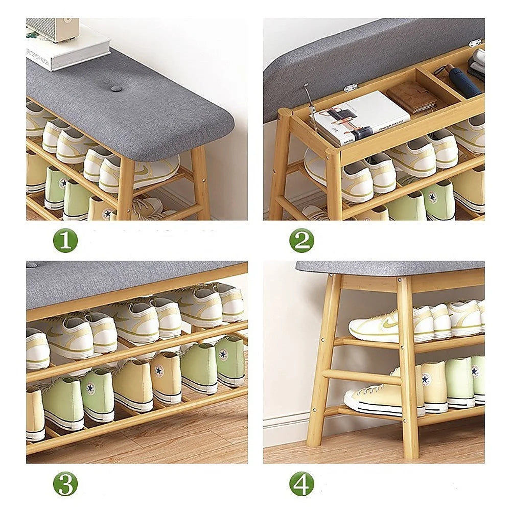 Shoe Stool Storage Rack Cabinet - Multifunctional Space
