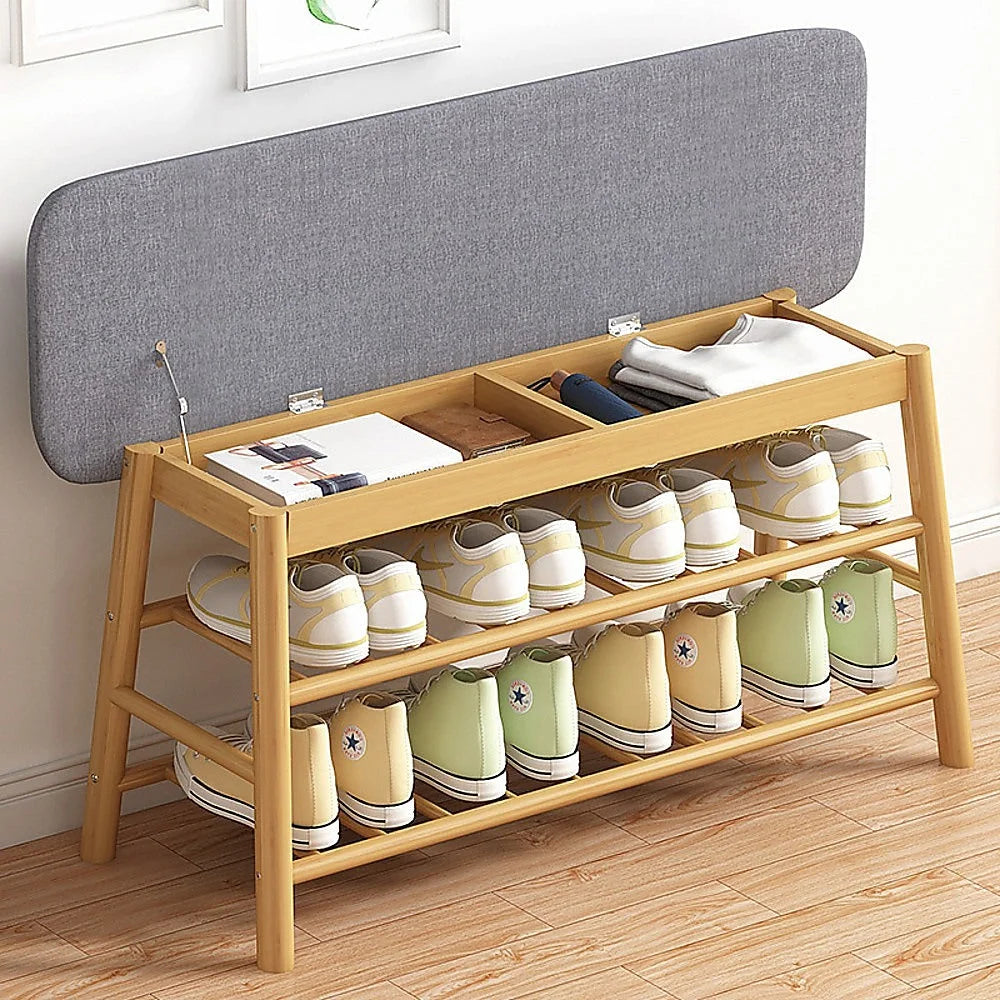 Shoe Stool Storage Rack Cabinet - Multifunctional Space