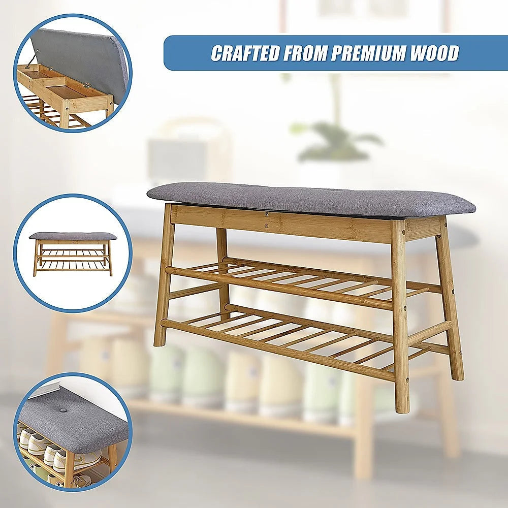 Shoe Stool Storage Rack Cabinet - Multifunctional Space