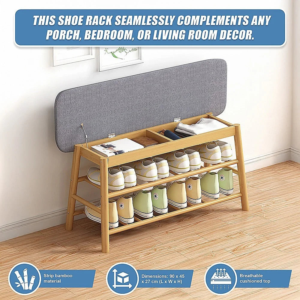 Shoe Stool Storage Rack Cabinet - Multifunctional Space