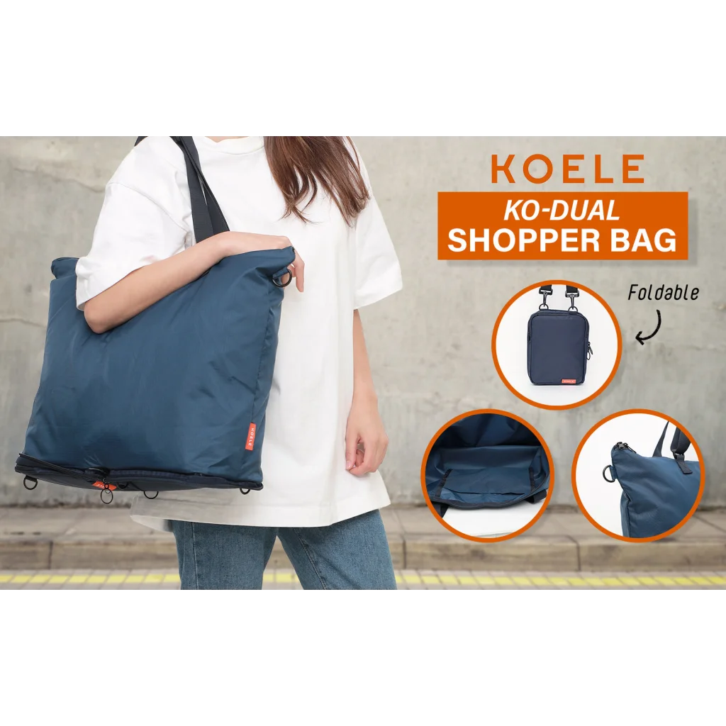 Shopper Tote Bag Foldable Travel Laptop Grocery KO-DUAL