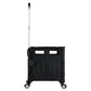 Black 75l storage trolley with cupboard storage and rolling base