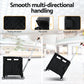 Black 75l storage trolley with shelves and rolling caster wheels