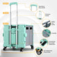 Green 75l storage trolley with portable shelves and caster wheels
