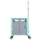 Green 75l storage trolley with cupboard storage and rolling base