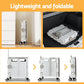White 75l storage trolley with tray shelves and side handles