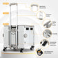 White 75l storage trolley with shelves and rolling caster wheels