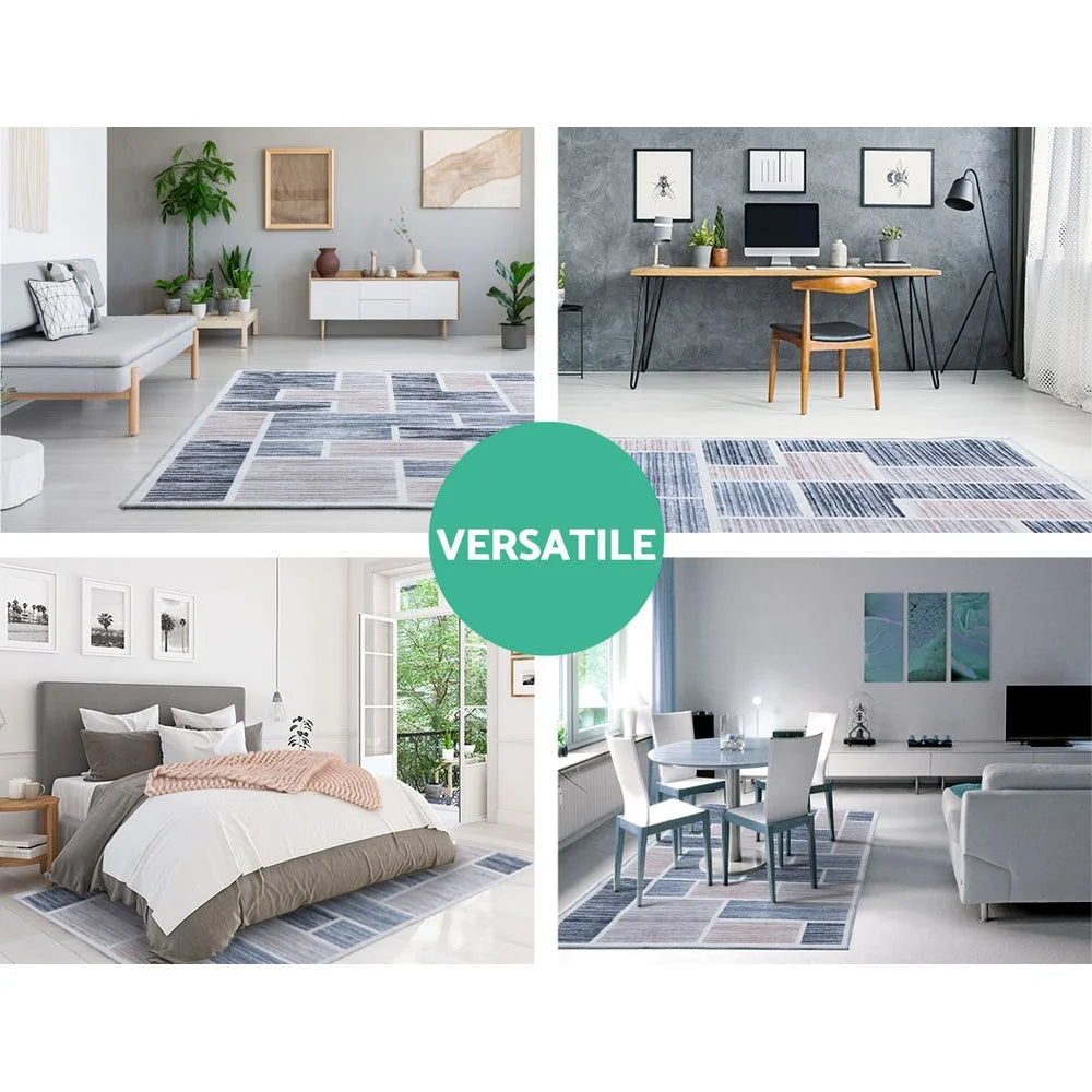 200x290cm floor rug with short pile oblo pattern and woven pile