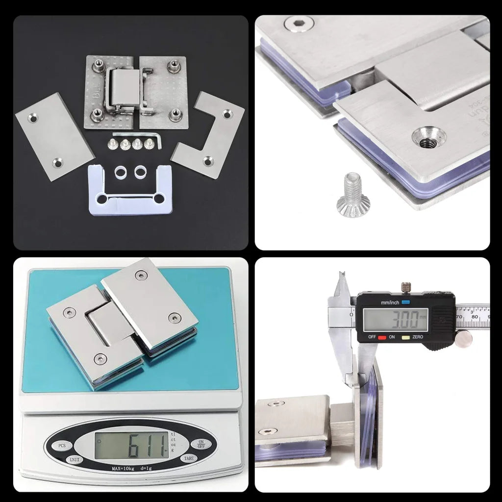 Shower Glass Door Hinge 180 Degrees Polished Chrome Finish