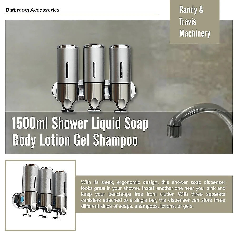 Shower Liquid Soap Dispenser 1500ml Bathroom Body Lotion