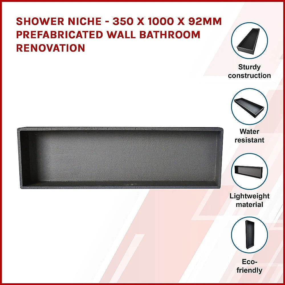 Shower niche prefabricated in 92mm with product-specific shape