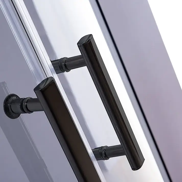 Shower Screen 90x90cm Rounded Sliding 6mm Curved with Base