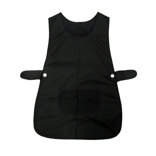 Side Button Tabard Apron Ladies Women Black 50x80 cm - Home