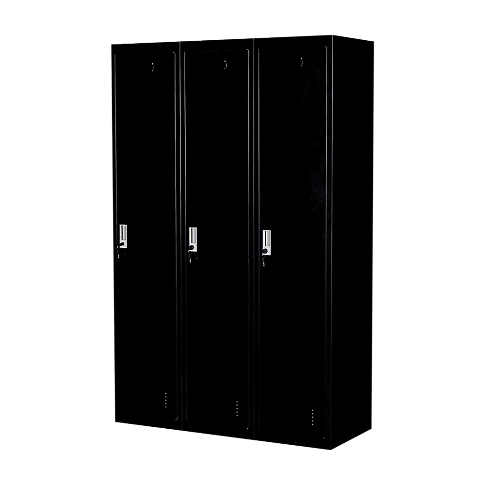 Side-by-Side Office Gym Shed Storage Locker - Three-Door