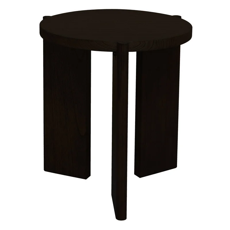 Side Table Apollo Round Solid Timber - Black - Furniture