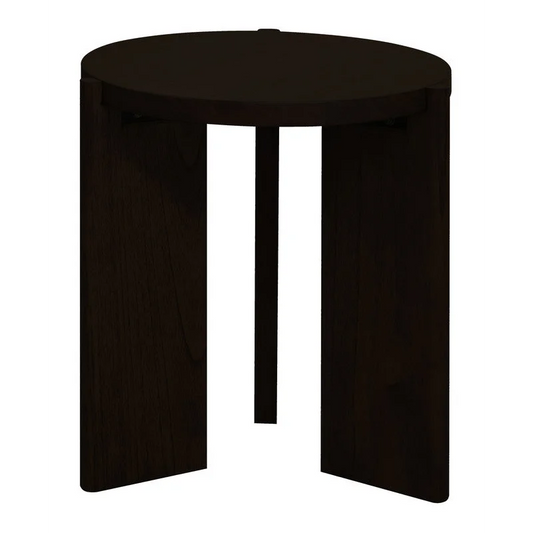 Side Table Apollo Round Solid Timber - Black - Furniture
