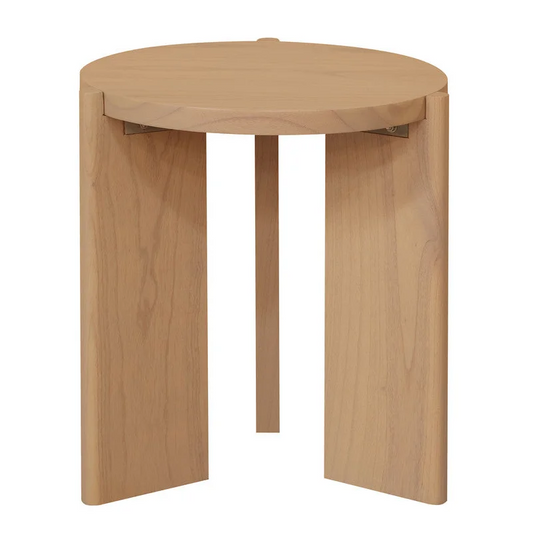Side Table Apollo Round Solid Timber - Natural - Furniture