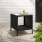 Black rattan table coffee patio with key surfaces and edge shape