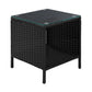 Black rattan outdoor dining setting