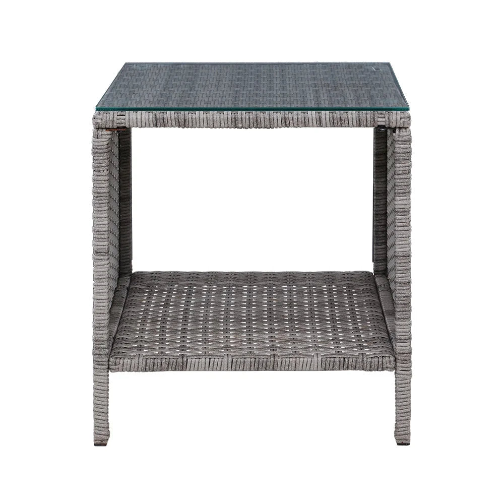 Side Table Coffee Patio Outdoor Furniture Rattan Desk