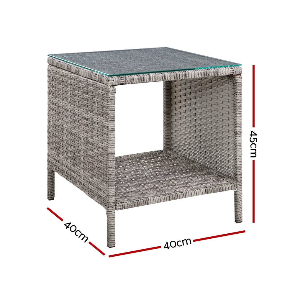 Side Table Coffee Patio Outdoor Furniture Rattan Desk