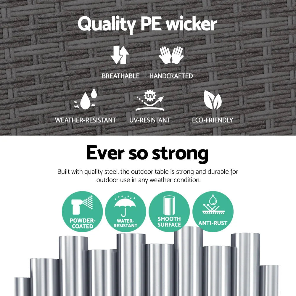 Side Table Coffee Patio Outdoor Furniture Rattan Desk