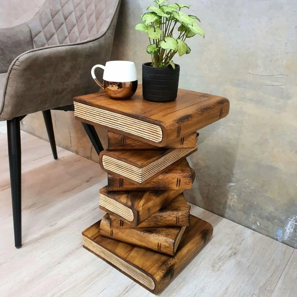 Side Table Corner Stool Plant Stand Raintree Wood Natural