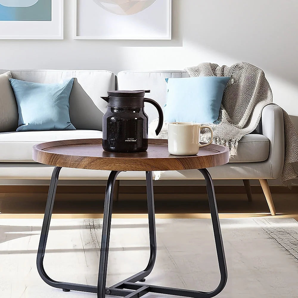 Side Table for Living Room - Round Coffee Table - Furniture