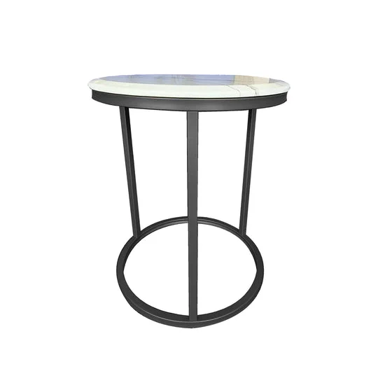 Side Table Kelly - White on Black 45cm