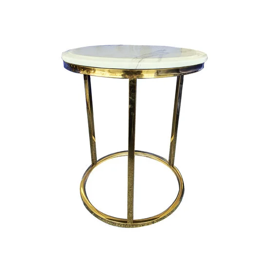 Side Table Kelly - White on Gold 45cm