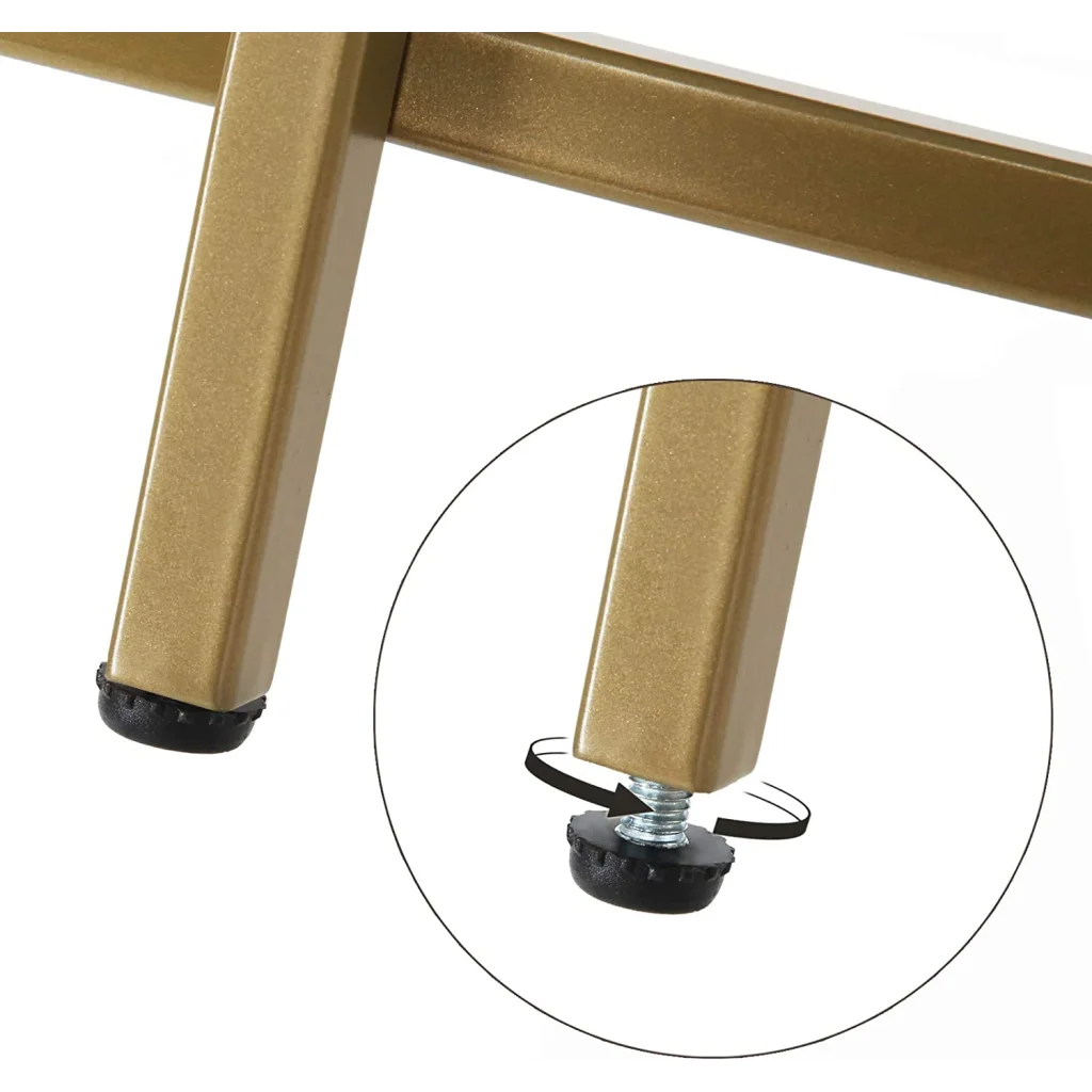 Side Table Round Gold Metal Frame Robust & Stable