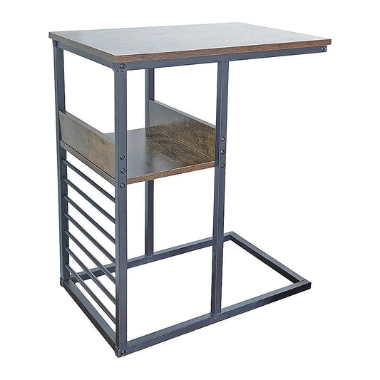 Side Table Sofa End Wooden Shelf Couch Living Nightstand