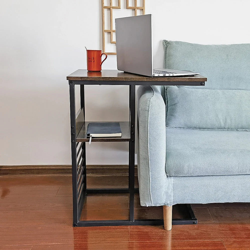 Side Table Sofa End Wooden Shelf Couch Living Nightstand