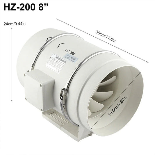 Silent Extractor Fan 8 Inch Duct Hydroponic Inline