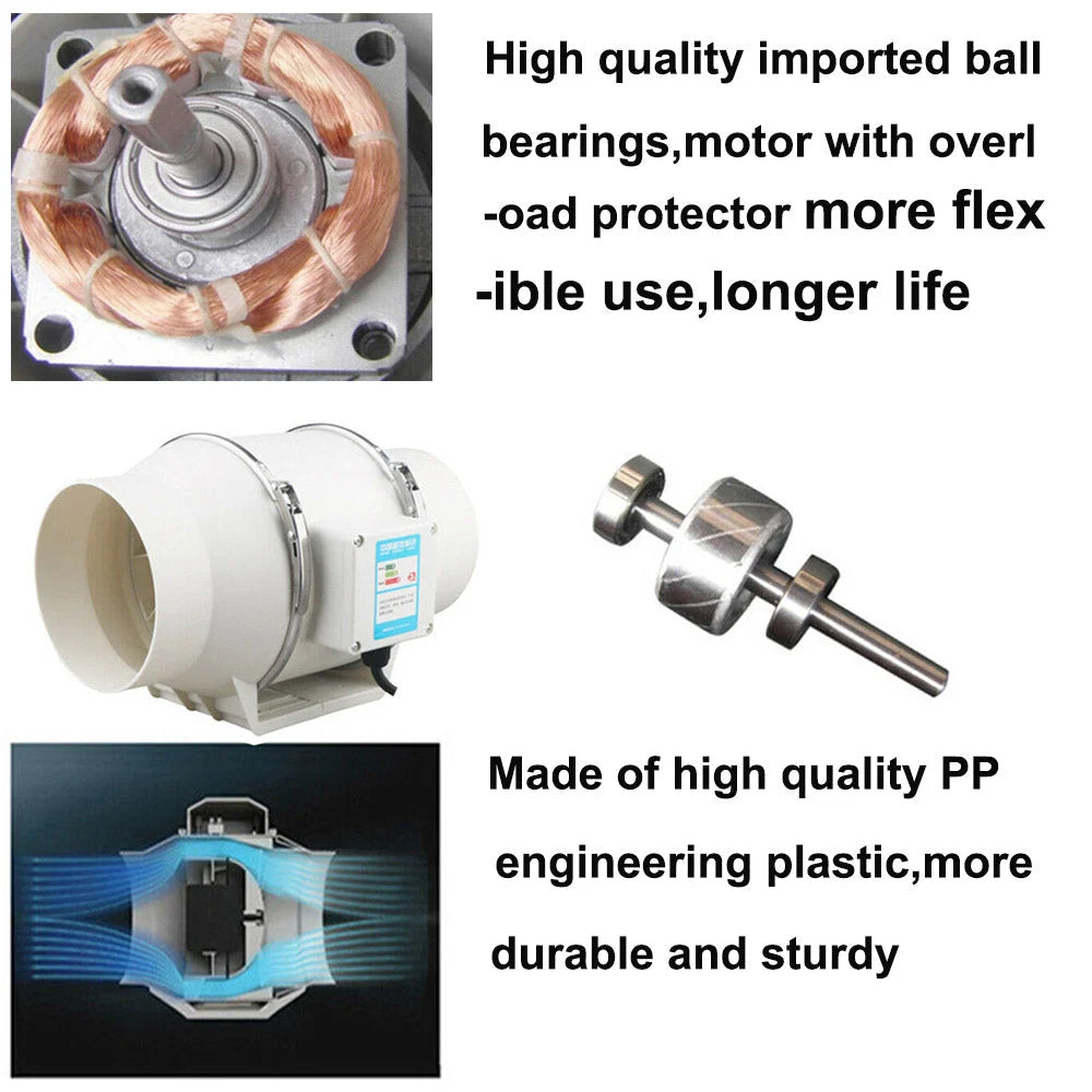 Silent extractor fan with tabletop context and item shape