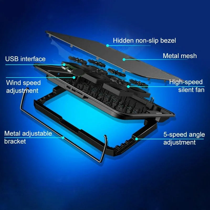 Silent Six-Fan Cooling Rack For Notebook Computers-1964932360520732676