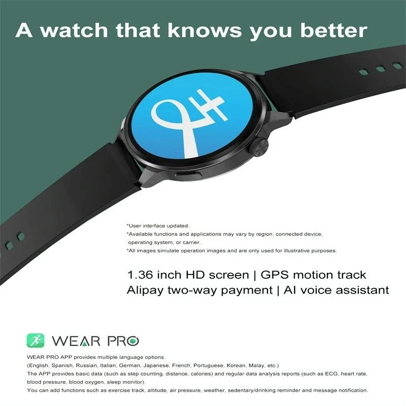 Silicone Band Smart Watch With Colour Screen - Black